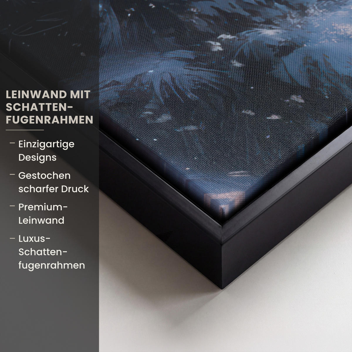LEINWAND Bilder mit Rahmen - Weihnachtszug - Schnee - Winter - Weihnachten - 50x50 - Dunkelrot, Textil (50/50cm) - MuchoWow