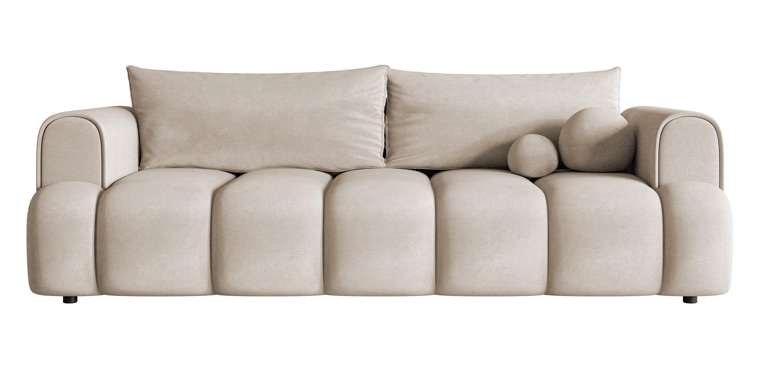 SCHLAFSOFA Dandelino Graubeige Velours - Greige/Schwarz, Kunststoff/Textil (250/90/112cm) - Selsey