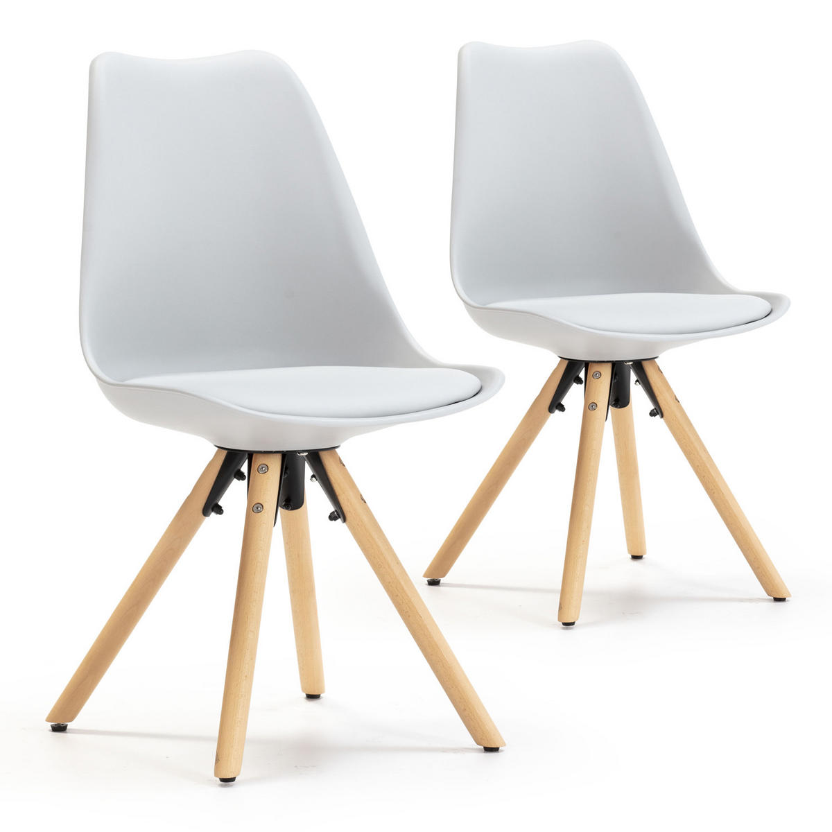 STUHL 2er-Set Jeff Grau - Grau, Holz/Kunststoff (49/84/54cm) - VS Venta-stock