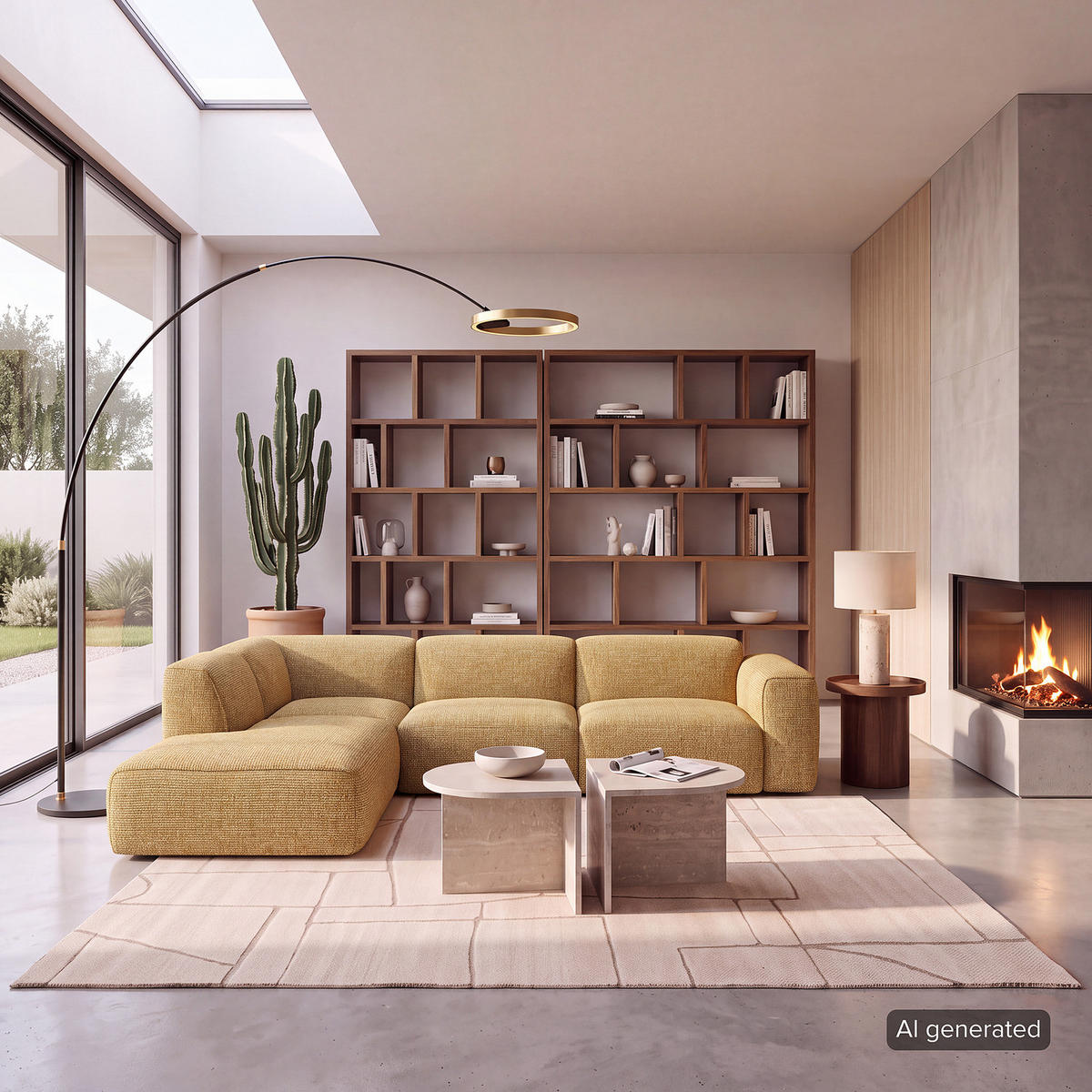 3-SITZER ECKSOFA mit Recamiere - Schwarz/Honig, Kunststoff/Textil (295/231cm) - home24
