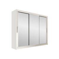 KLEIDERSCHRANK Aston III - Silberfarben/Weiß, Holzwerkstoff/Kunststoff (250/215/58cm) - MIRJAN24