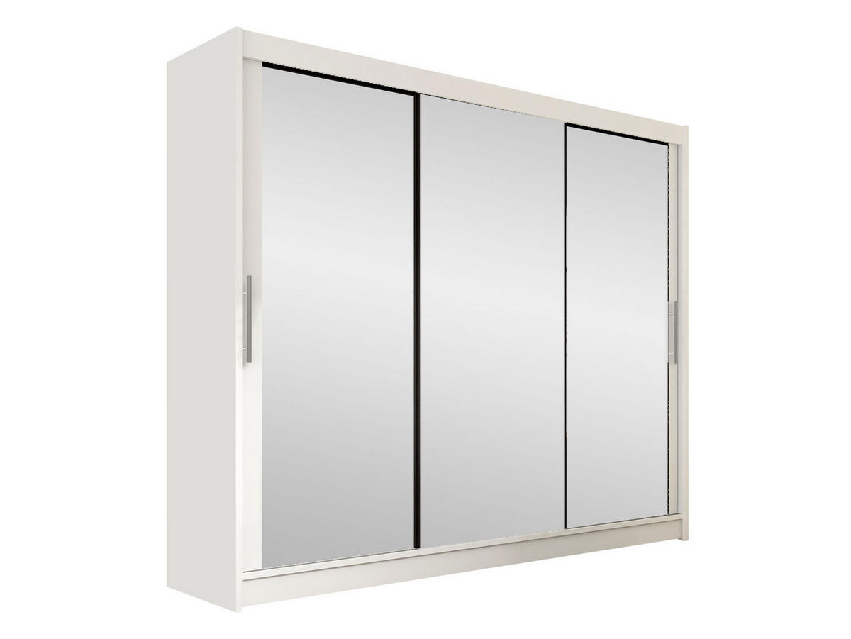 KLEIDERSCHRANK Aston III - Silberfarben/Weiß, Holzwerkstoff/Kunststoff (250/215/58cm) - MIRJAN24