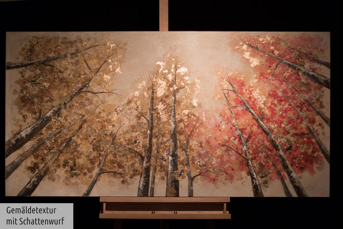 ÖLGEMÄLDE 140/70 cm - Gelb/Rot, Holz/Textil (140/70cm) - KUNSTLOFT