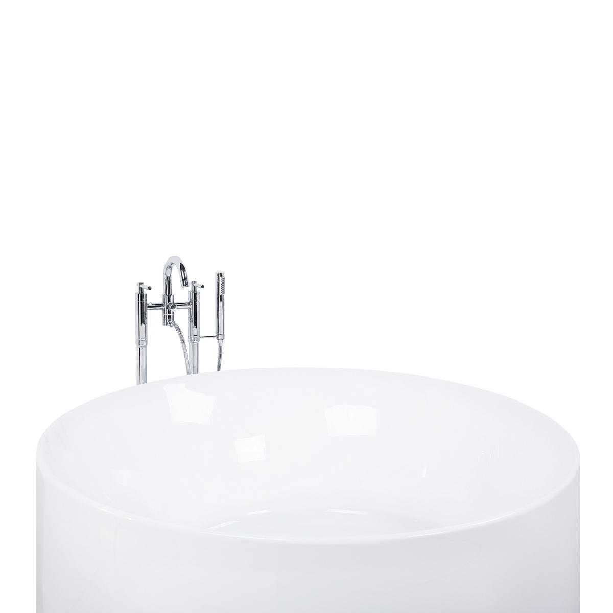 BADEWANNE FREISTEHEND 140x140x58 cm weiß Ibiza - Weiß, Kunststoff (140/58/140cm) - Beliani