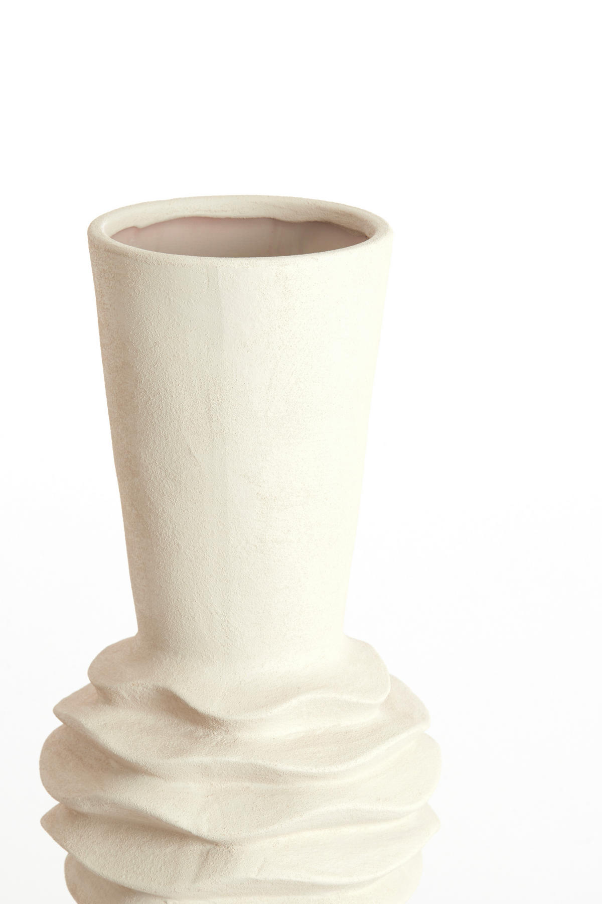 VAZE Olivora Weiß 21/21/60 cm - Weiß, Keramik (60cm) - Light & Living