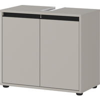 WASCHBECKENUNTERSCHRANK 63 cm mit zwei Türen und Einlegeboden | Steingrau - Grau, Holzwerkstoff (63/55/34cm) - KADIMA DESIGN