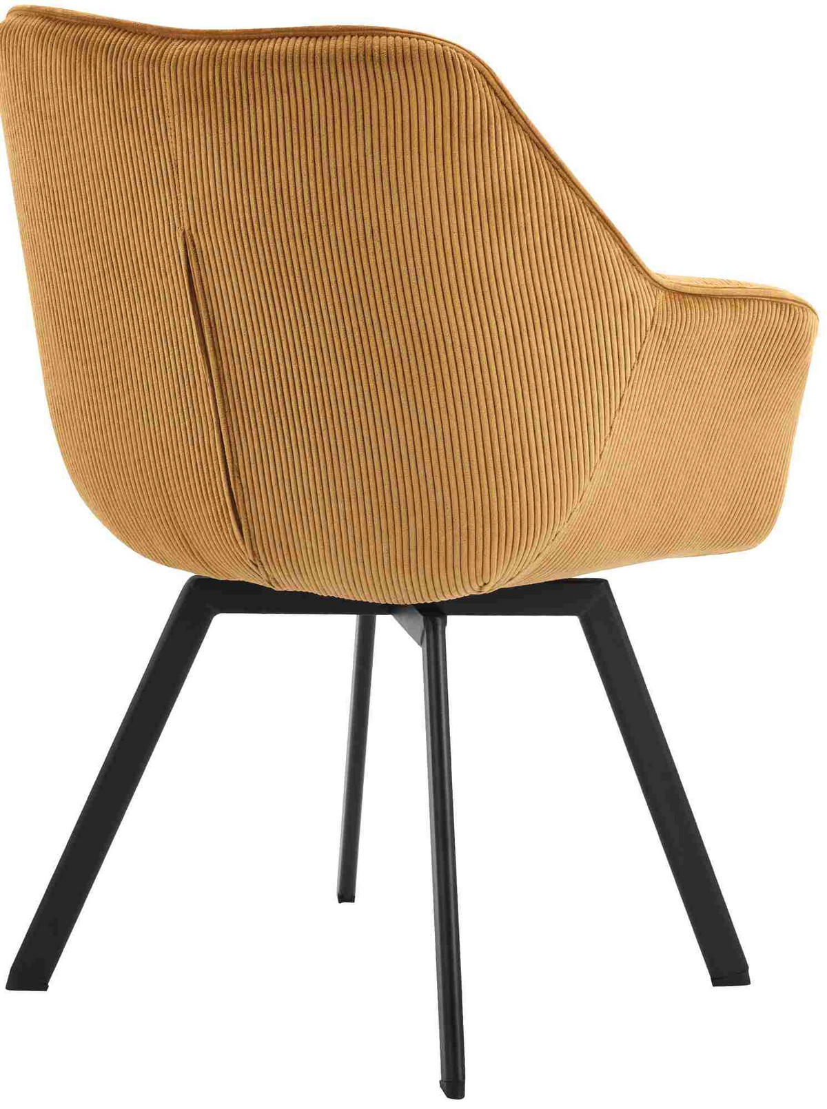 ARMLEHNENSTUHL Cord Orange - Schwarz/Orange, Textil/Metall (60/81/59cm) - CLP