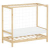 KINDERBETT Fußballtor mit Matratze 70x140 cm Natur Kiefernholz - Braun, Holz (70/140cm) - ML-DESIGN