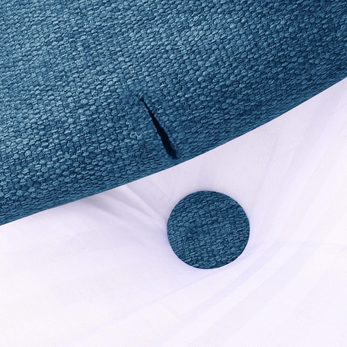 KEILKISSEN für Bett Leinenlook Blau 80 cm - Blau, Textil (50/80cm) - Vercart