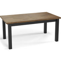 ESSTISCH Davidof rechteckig ausziehbar, Lefkas Eiche 120-160/80/76 cm - Alteiche/Schwarz, Holz/Holzwerkstoff (67/160/76cm) - WFL GROUP