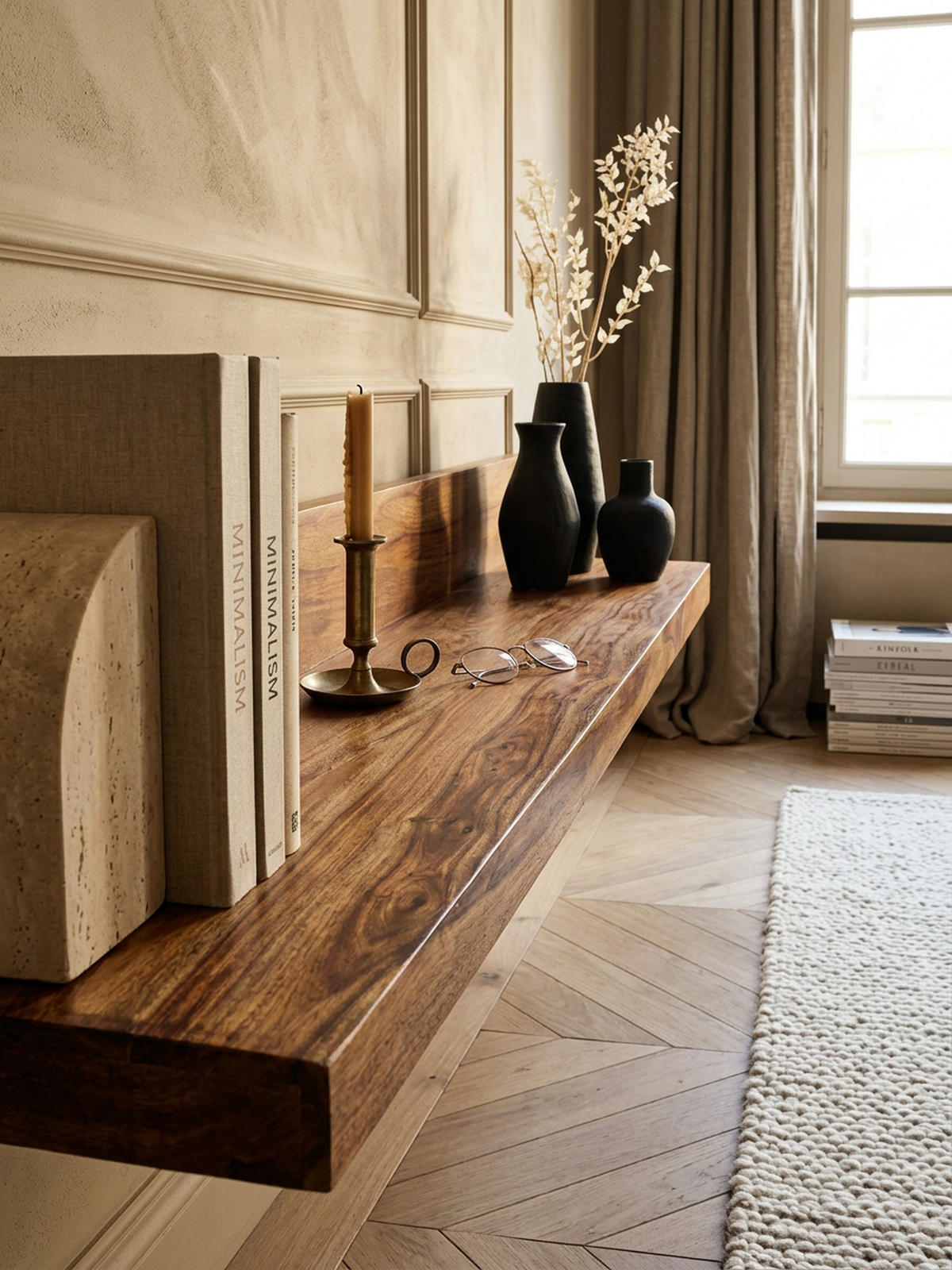 WANDREGAL Massivholz Landhausstil 140 cm Naturprodukt - Braun, Holz (140/17/24cm) - KADIMA DESIGN