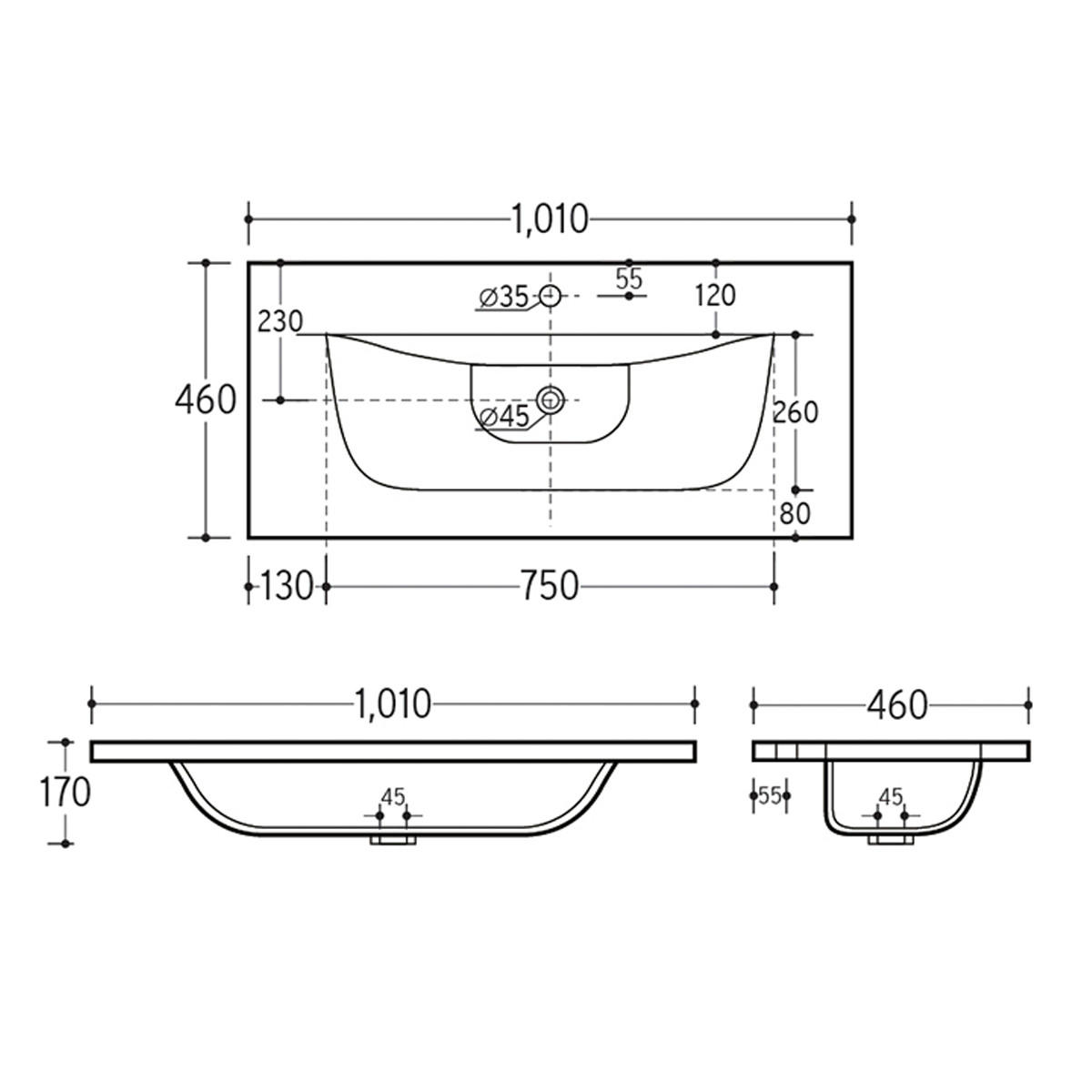 WASCHTISCH 100cm Zelie Kaschmir - Beige, Holzwerkstoff (100/46/46cm) - Petits-meubles