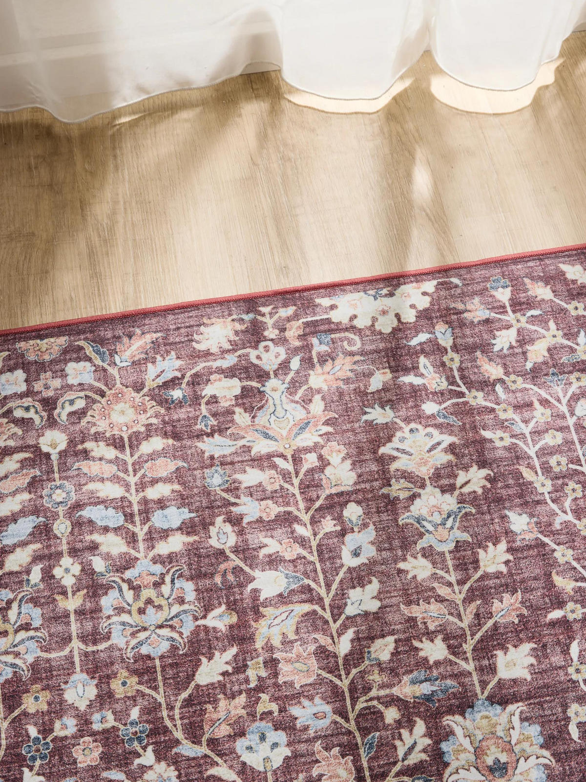 VINTAGE-TEPPICH George waschbar 160x230 cm - Bordeaux, Kunststoff (160/230cm) - benuta