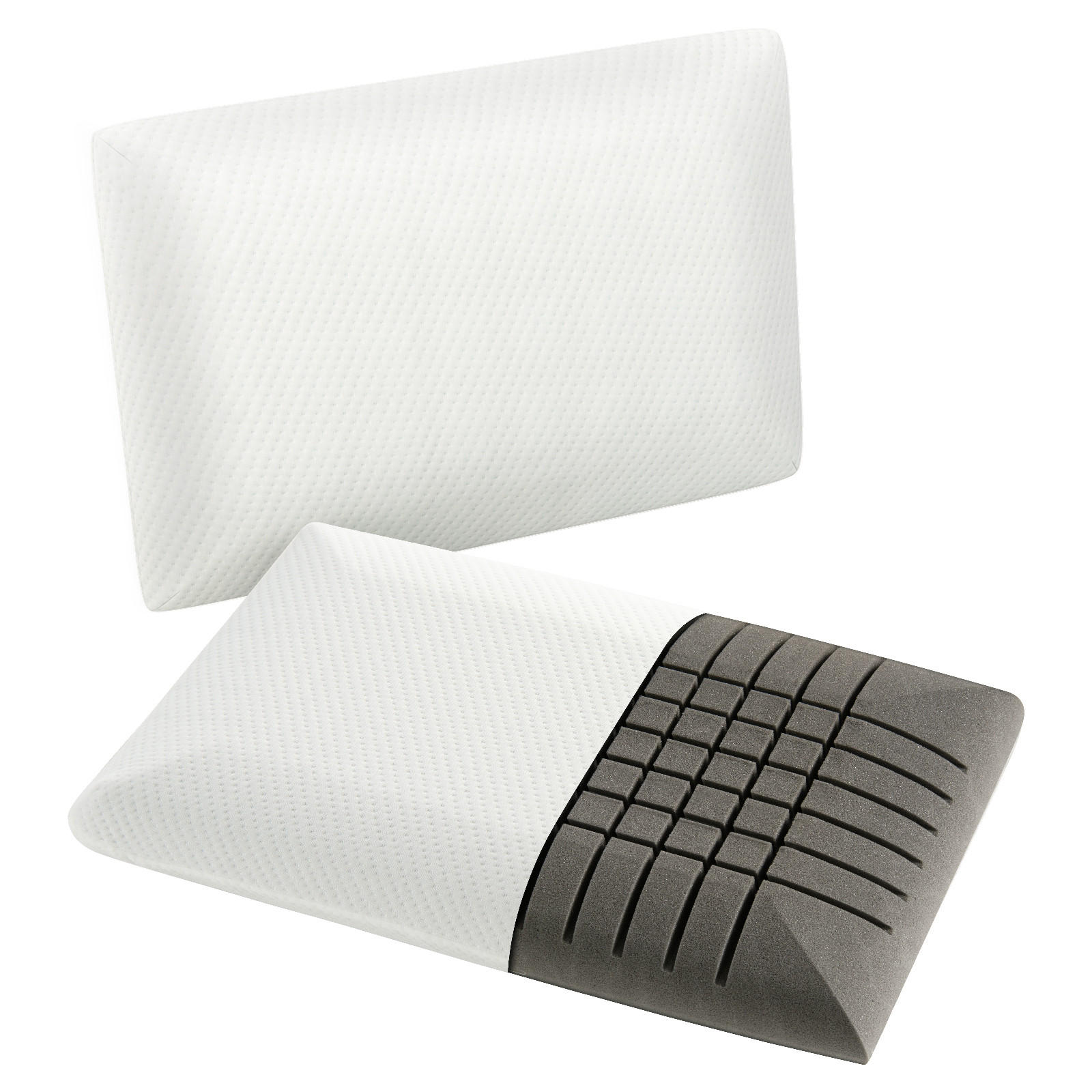 KOPFKISSEN 2er-Set Weiß - Weiß, Textil (40/60cm) - COSTWAY