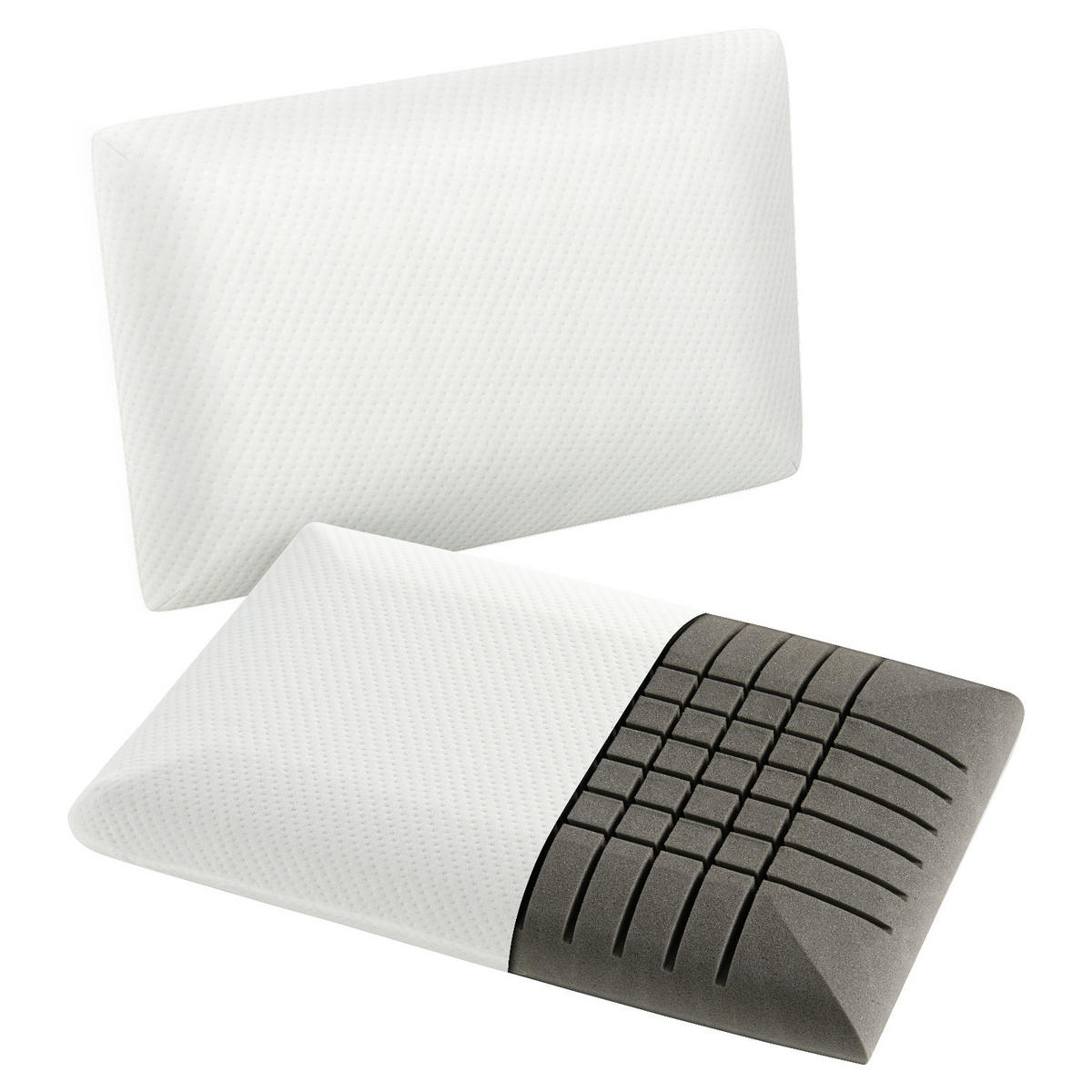 KOPFKISSEN 2er-Set Weiß - Weiß, Textil (40/60cm) - COSTWAY