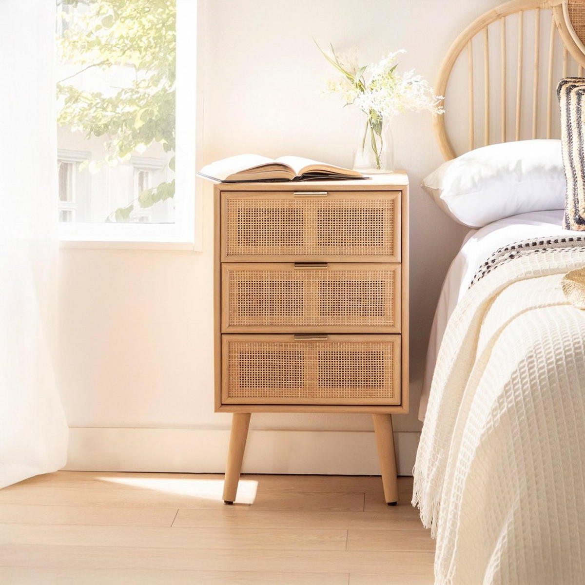 NACHTTISCH 3 SCHUBLADEN Alis Natürlich 42 cm x 71 cm - Naturfarben, Holzwerkstoff (42/71/35cm)