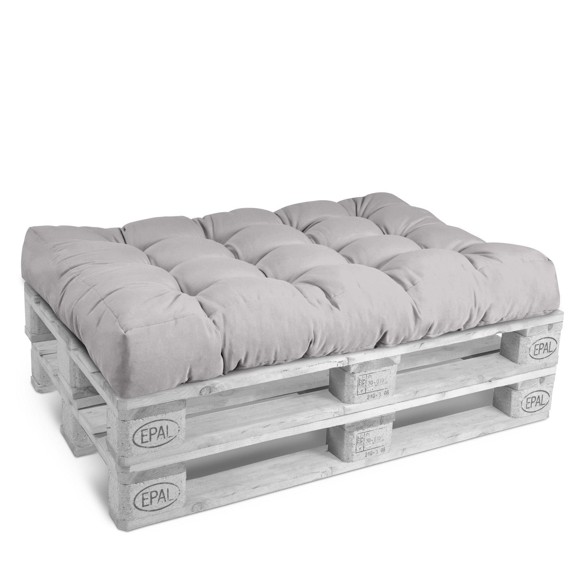 PALETTENKISSEN Eco Style Sitz 120/80/15 cm Hellgrau - Hellgrau, Textil (80/15/120cm) - Beautissu 