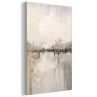 METALLBILD Moderne Kunst - Abstrakt - Beige 60x90 cm - Beige, Metall (60/90cm) - MuchoWow