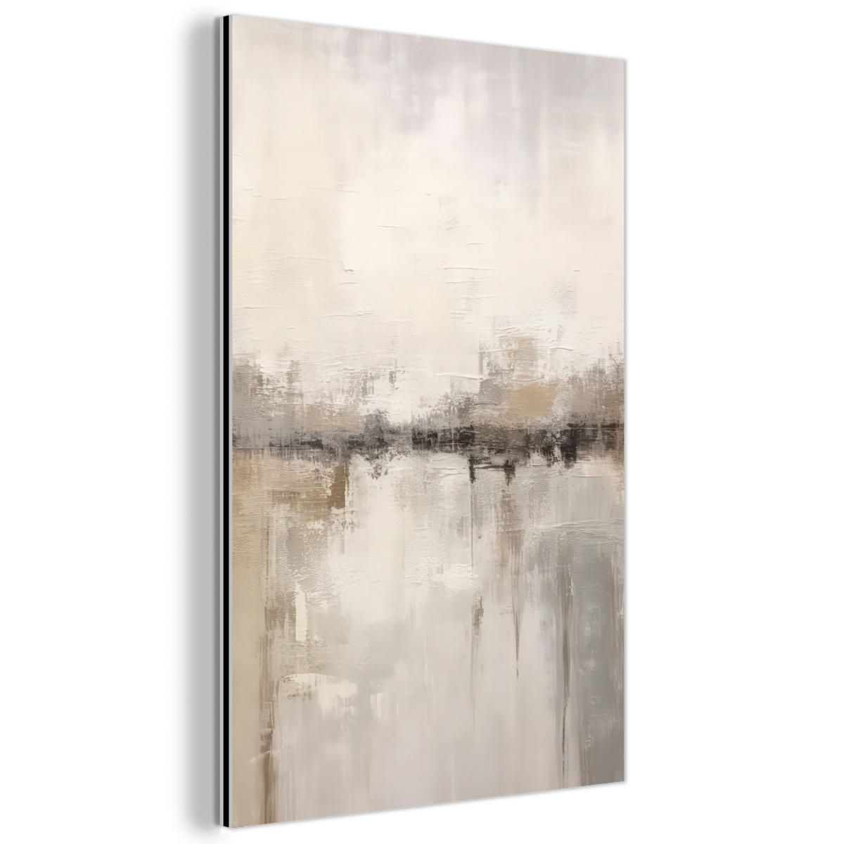 METALLBILD Moderne Kunst - Abstrakt - Beige 60x90 cm - Beige, Metall (60/90cm) - MuchoWow