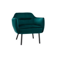 STOFFSESSEL Design Petrol Samteffekt LAURENS - Blau, Kunststoff (69/71.5/74cm) - Miliboo