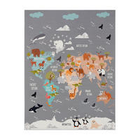 KINDERTEPPICH Tiere Grau 160 x 220 cm - Grau, Kunststoff (160/220cm) - TT Home