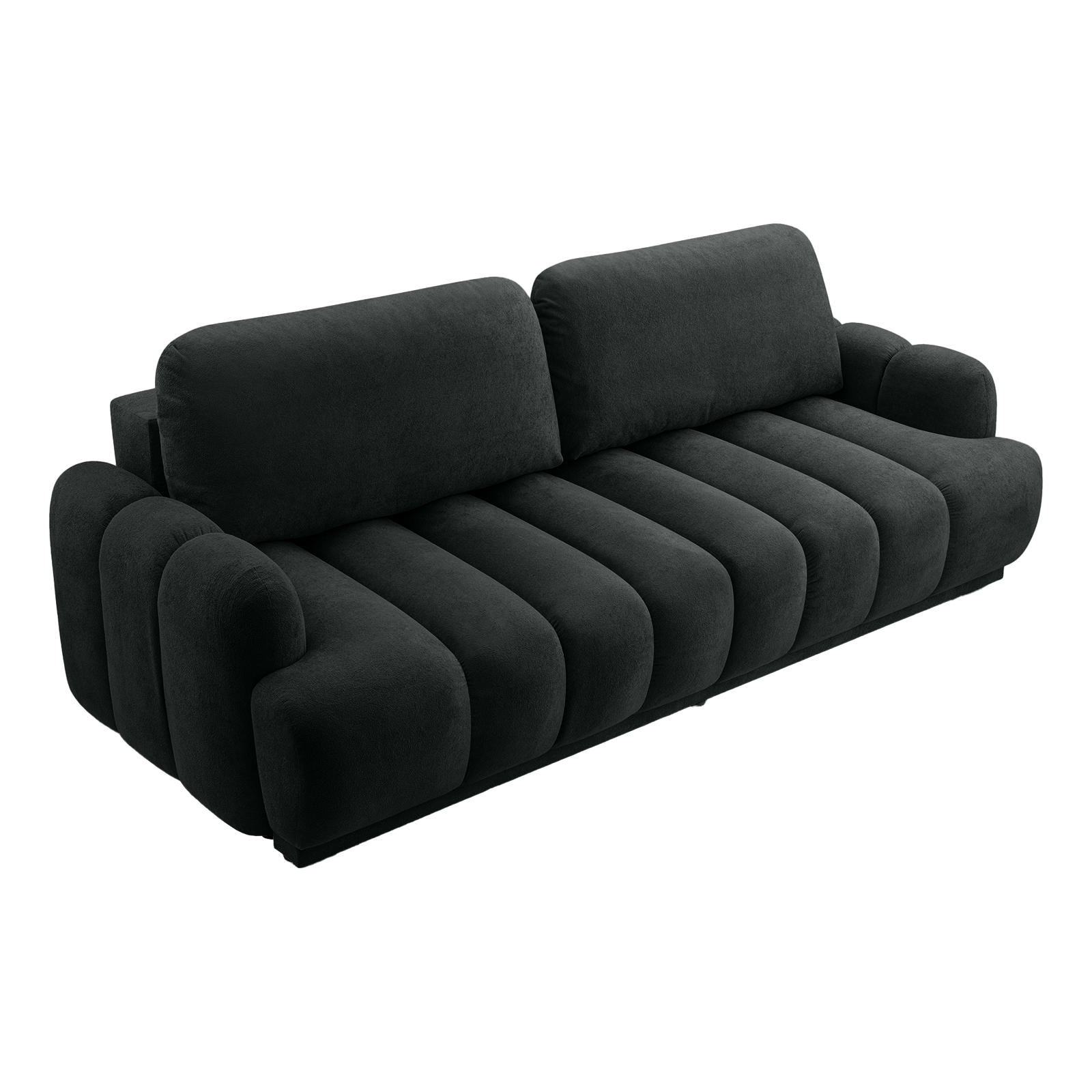 SOFA MAVANTI mit Schlaffunktion, Anthrazit - Schwarz, Textil (230/94/105cm) - Fedve