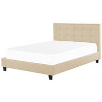 BETT mit Lattenrost 180x200 cm Beige La Rochelle - Beige, Textil (180/200cm) - Beliani