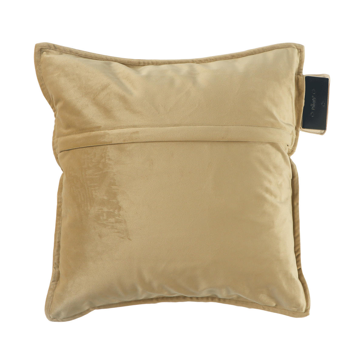 HEIZKISSEN Plush 45x45cm Crewel Tan - Beige, Textil (45/45cm) - Pleafs