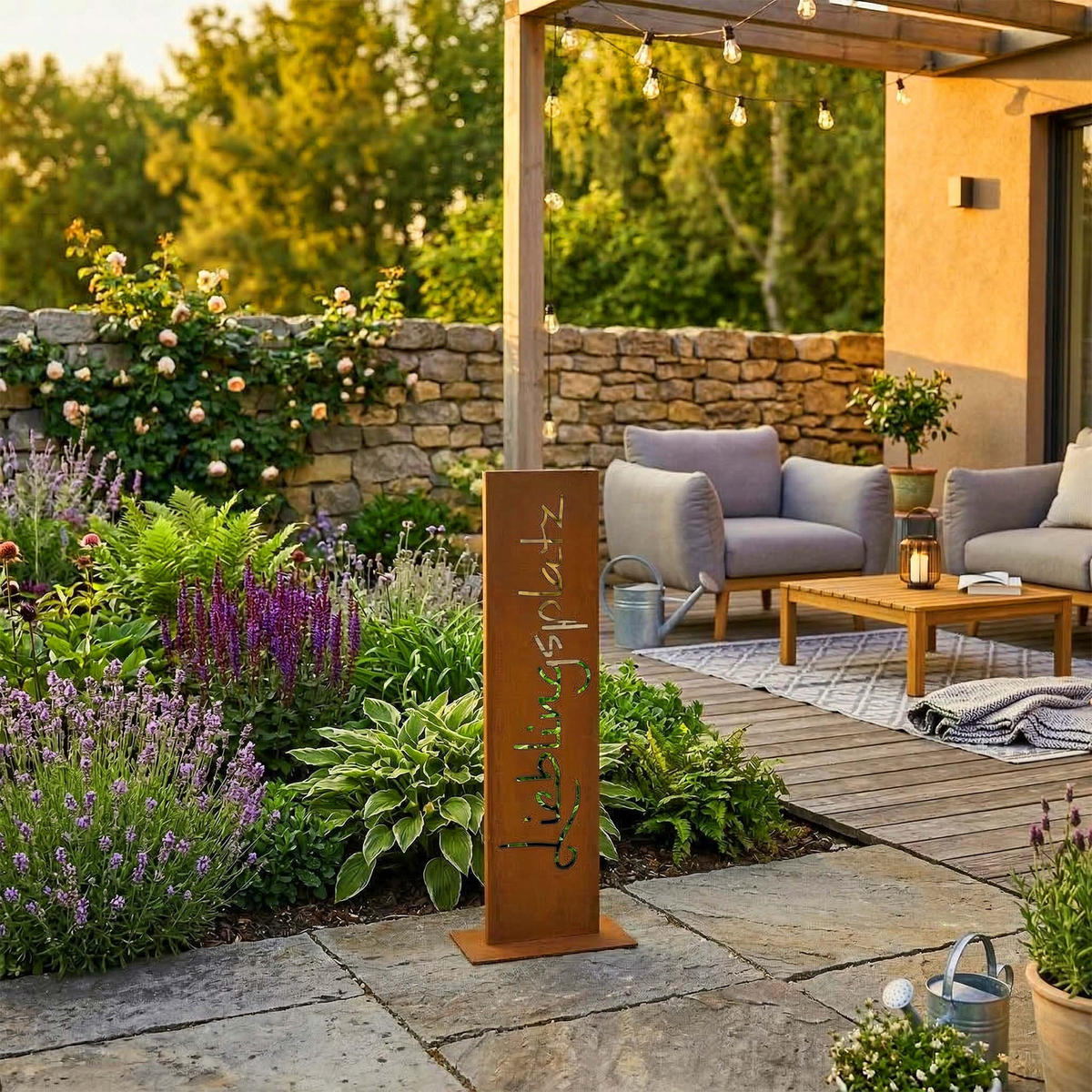 GARTENDEKO - Braun, Metall (15cm) - Relaxdays