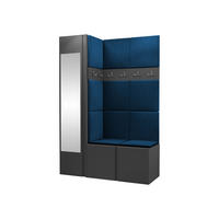 GARDEROBEN-SET Orion X - Blau/Graphitfarben, Holzwerkstoff/Kunststoff (124/186/46cm) - MIRJAN24