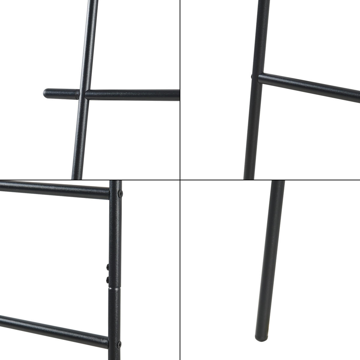 HANDTUCHLEITER Øyer - Schwarz, Metall (45/170/2cm) - [en.casa]