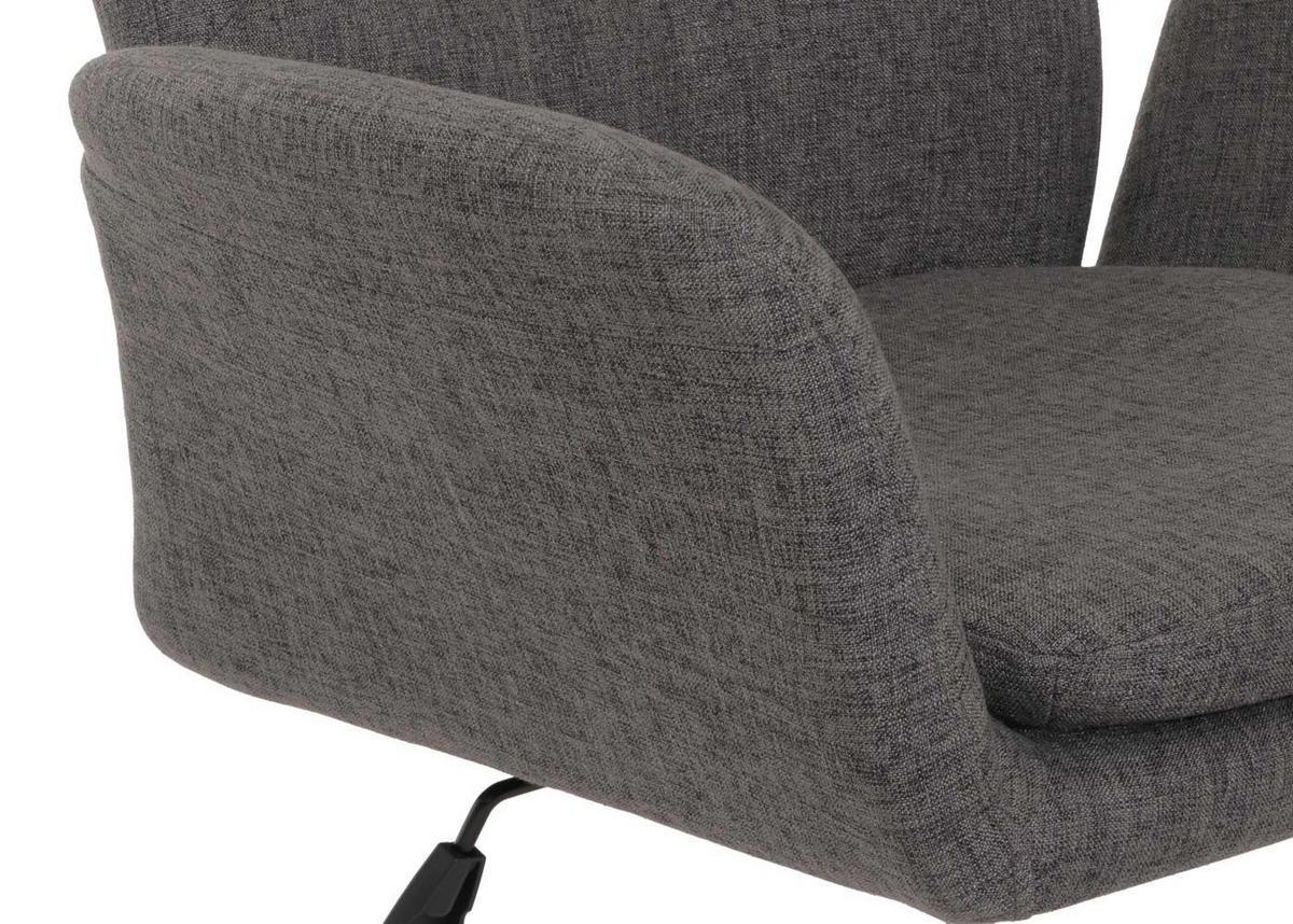 BESUCHERSTUHL HxBxT 97x75x75cm Sitzhöhe 48cm Dunkelgrau mit Armlehne höhenverstellbar Stoff/Textil - Dunkelgrau, Textil (75/97/75cm) - PROREGAL