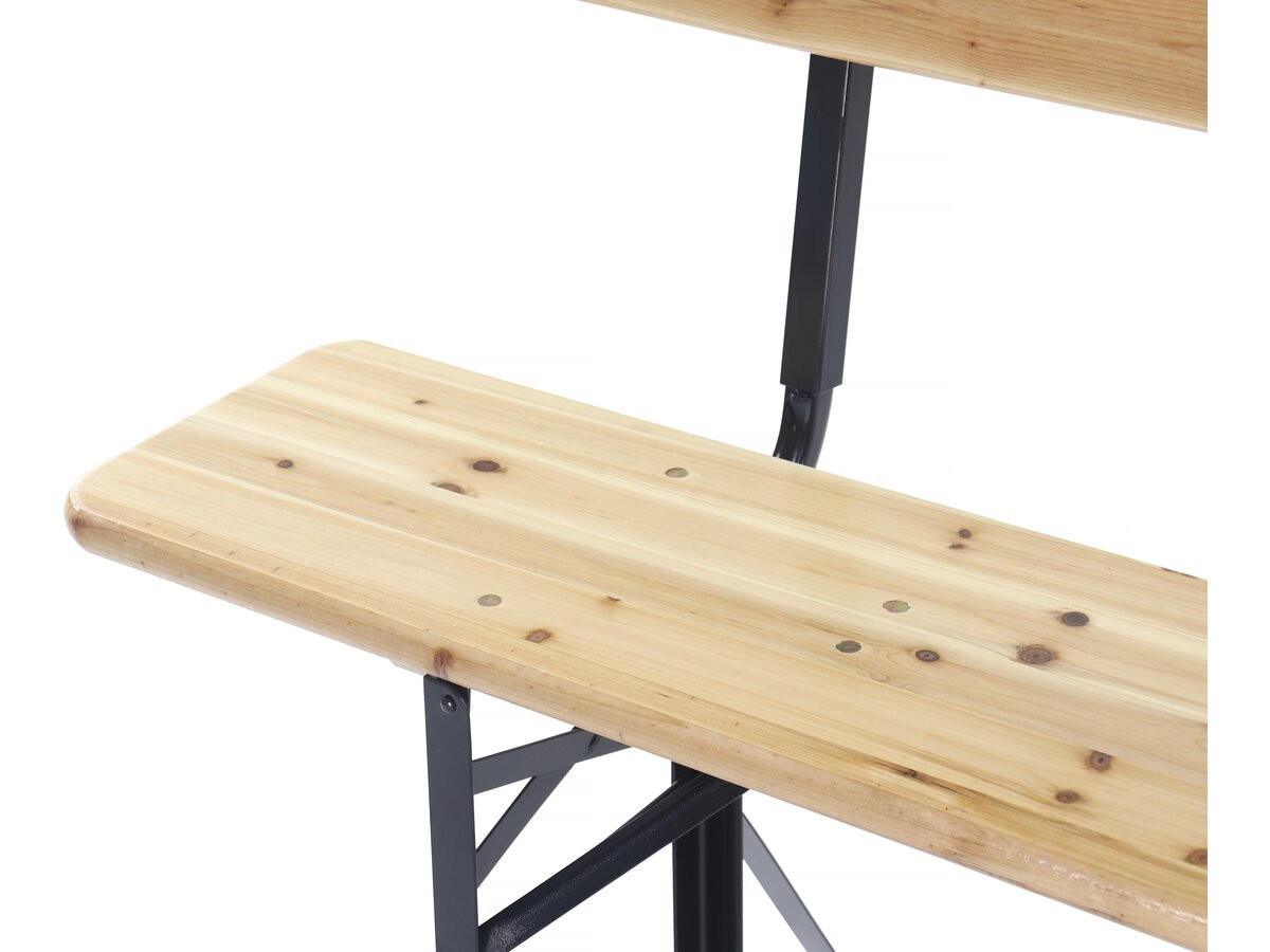 BIERTISCHGARNITUR Lisbonne 220 mit Rückenlehne Braun - Braun, Holz/Metall - Habitat Garten
