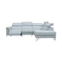 ECKSOFA Antares Echtleder mit 1 x Relaxfunktion Weiß - Weiß, Leder/Metall (276/224cm)