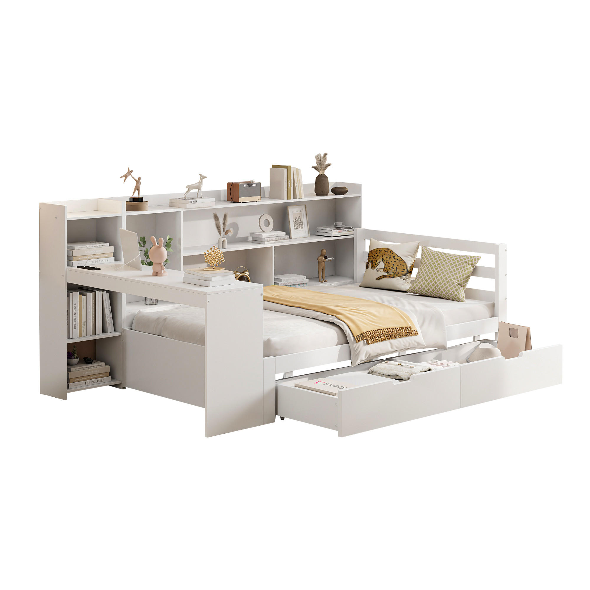Meubliv Schlafsofa Weiß 90x200 cm
