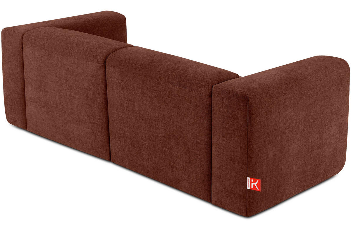 2-SITZER-MODULSOFA BUFFO mit extrem weicher und bequemer Sitzfläche, Gewebestoff, orange - Dunkelorange, Textil (210/73/96cm) - KONSIMO®