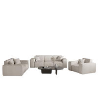 SOFASET Celes Premium 3-2-1 Stoff Scala - Beige, Holzwerkstoff/Textil (225/73/88cm) - Fun Möbel