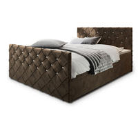POSTEL BOXSPRING MANDI 180x200 cm, s matrací a úložným prostorem, hnědá - hnědá, kompozitní dřevo/textil (180/200cm) - MASSENO