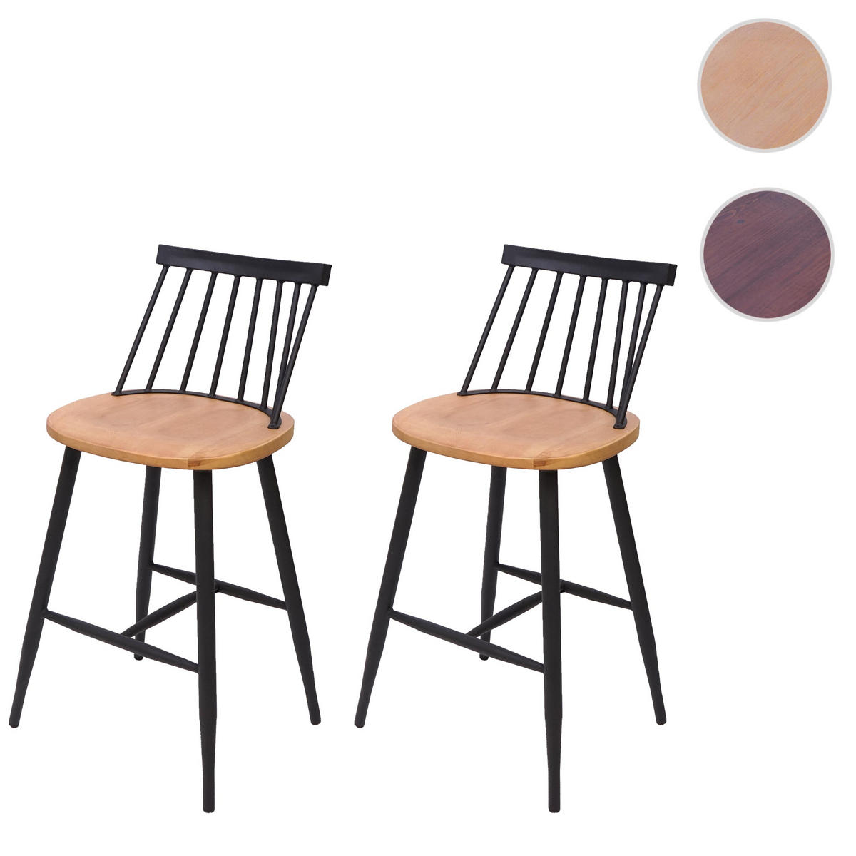 BARHOCKER Braun 2er-Set - Braun, Holz (45/101/47cm) - MCW
