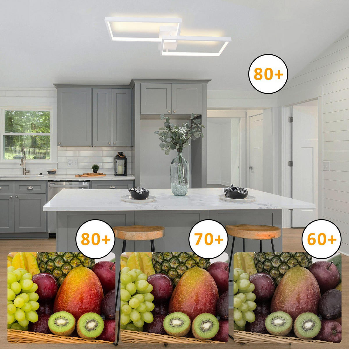 LED-DECKENLEUCHTE 60/29/7 cm - Weiß, Metall (60/29/7cm) - Nettlife