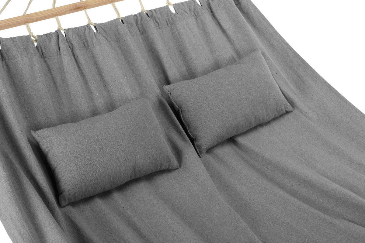 HÄNGEMATTE 200/150 cm, bis 200 kg, für 2 Personen - Grau, Textil (200/1/150cm) - Outtec
