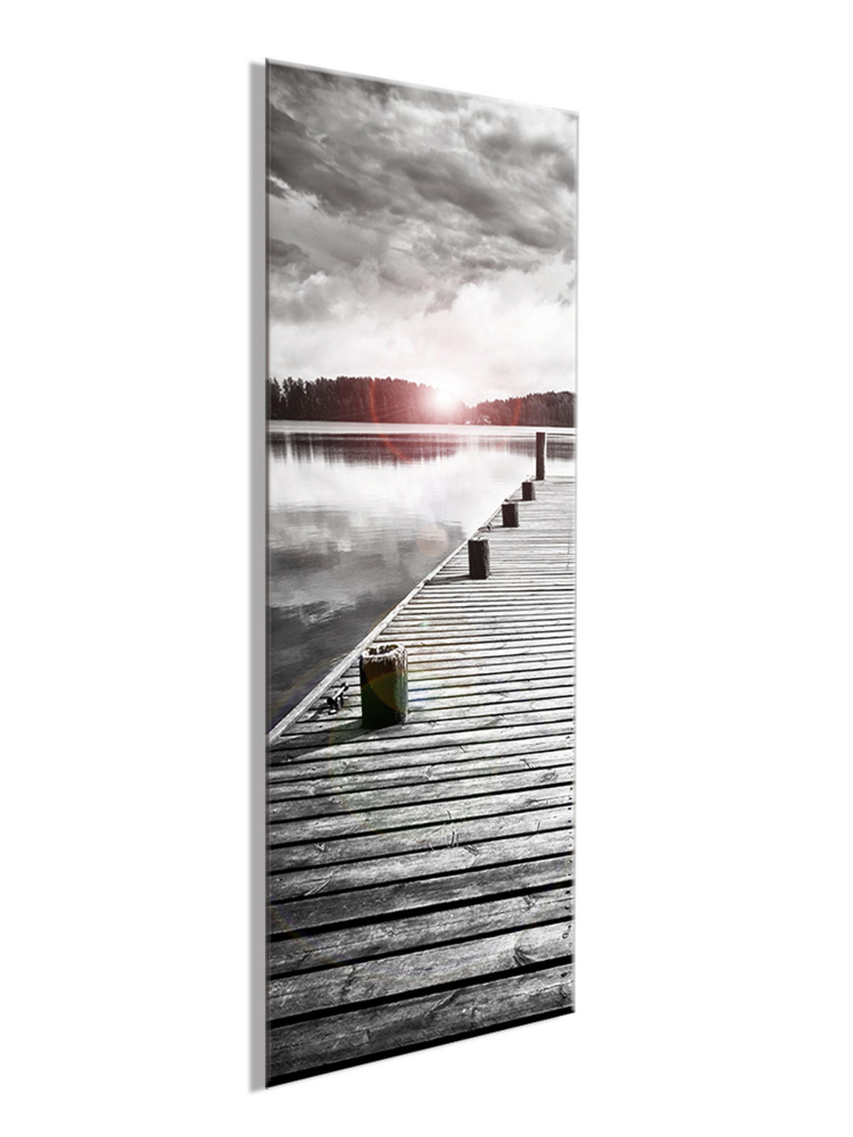 GLASBILD 30x80 cm Steg - Weiß, Glas (30/80cm) - artissimo