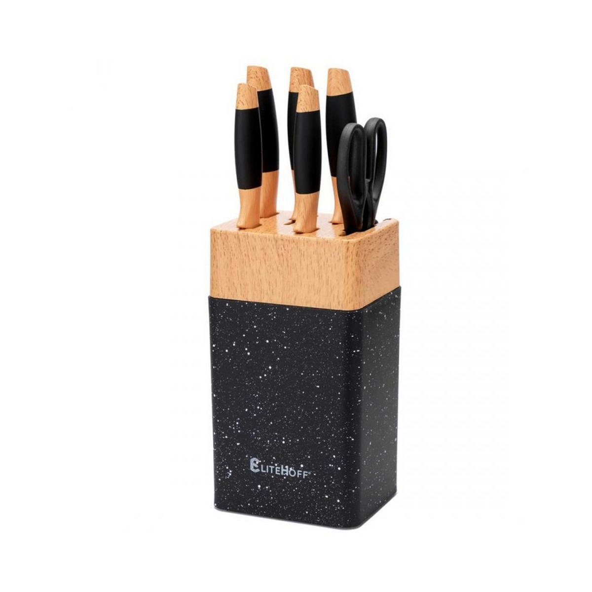 KÜCHENMESSERSET 59278 - Schwarz, Metall - Elitehoff
