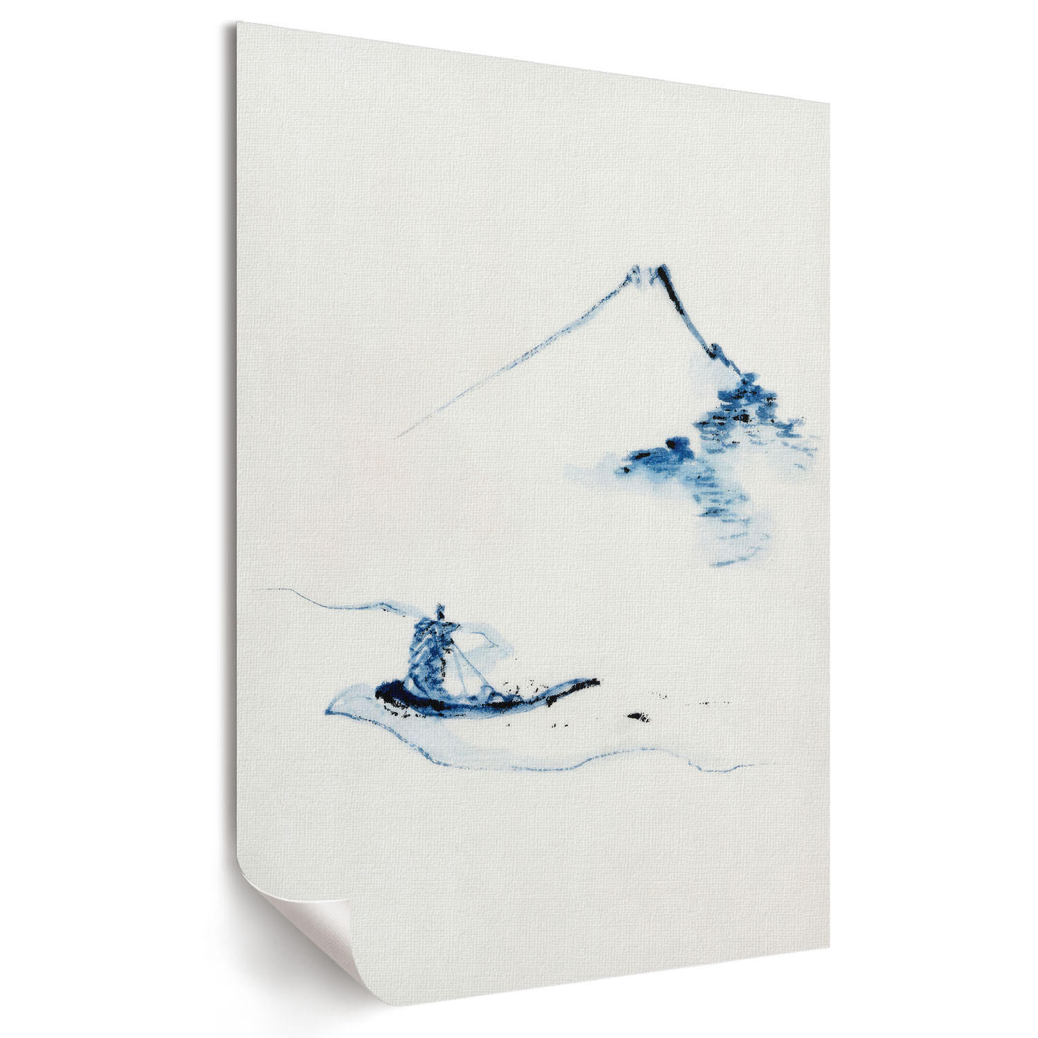 POSTER - 21x29 cm - Hokusai - Mann in einem Boot - Weiß, Textil (21/29.7/0.1cm) - TULUP