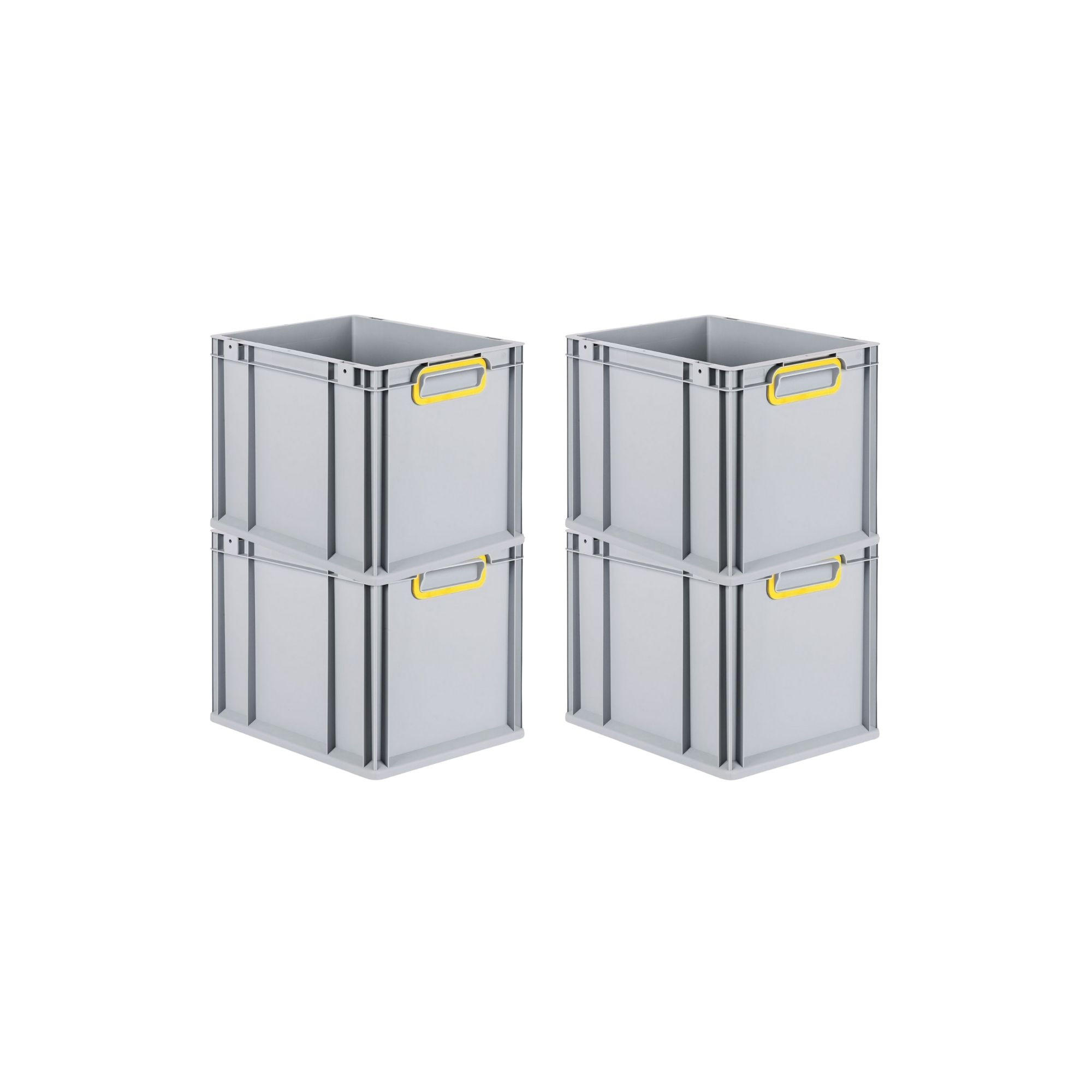 EUROBOX 4x Nextgen Color 32x30x40cm 30 Liter Griffe Gelb Geschlossen - Gelb, Kunststoff (30/32/40cm) - PROREGAL