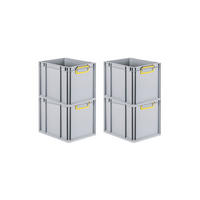 EUROBOX 4x Nextgen Color 32x30x40cm 30 Liter Griffe Gelb Geschlossen - Gelb, Kunststoff (30/32/40cm) - PROREGAL