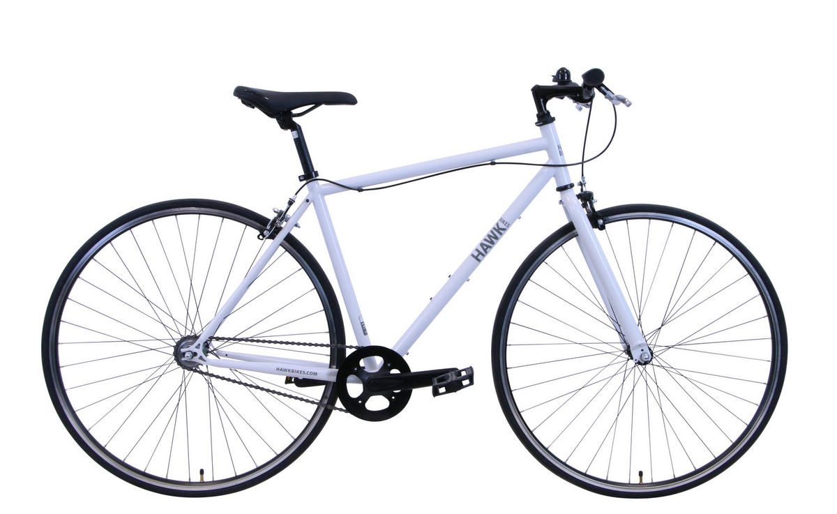 VINTAGE Singlespeed White 28 Zoll Gr: 48cm (M) - Weiß, Metall (48cm) - Hawk Bikes