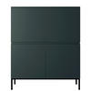 HIGHBOARD Bemmi Dunkelgrün mit Metallbeinen 100 cm - Dunkelgrün/Schwarz, Holzwerkstoff/Metall (100/122/35cm) - Selsey