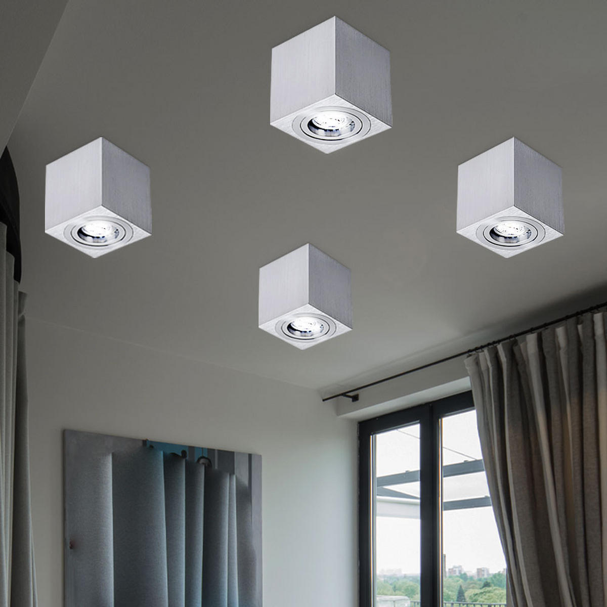 LED DECKEN SPOT DUCE Silber - Silberfarben, Metall (8/8/8.2cm)