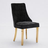 ESSZIMMERSTÜHLE mit hoher Rückenlehne Chenille Schwarz 2er-Set - Schwarz, Metall (50/95/65cm) - Meubliv